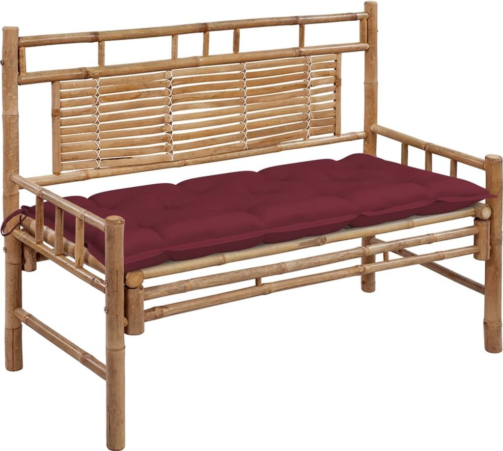 Maison Exclusive Gartenbank mit Auflage 120 cm Bambus