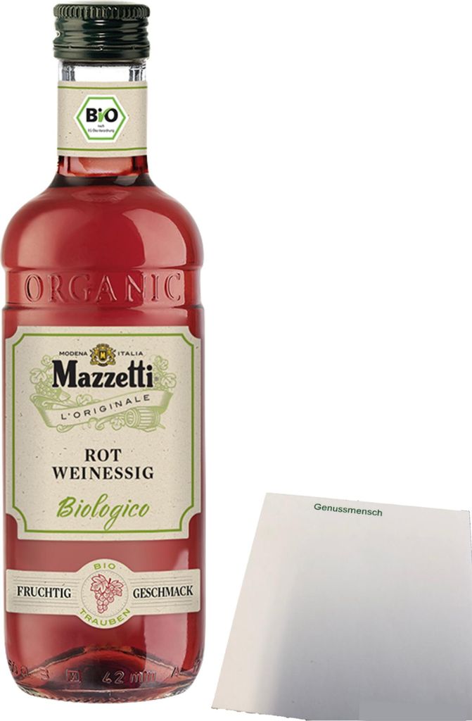 Mazzetti Rotweinessig fruchtig (500ml Flasche) + usy Block