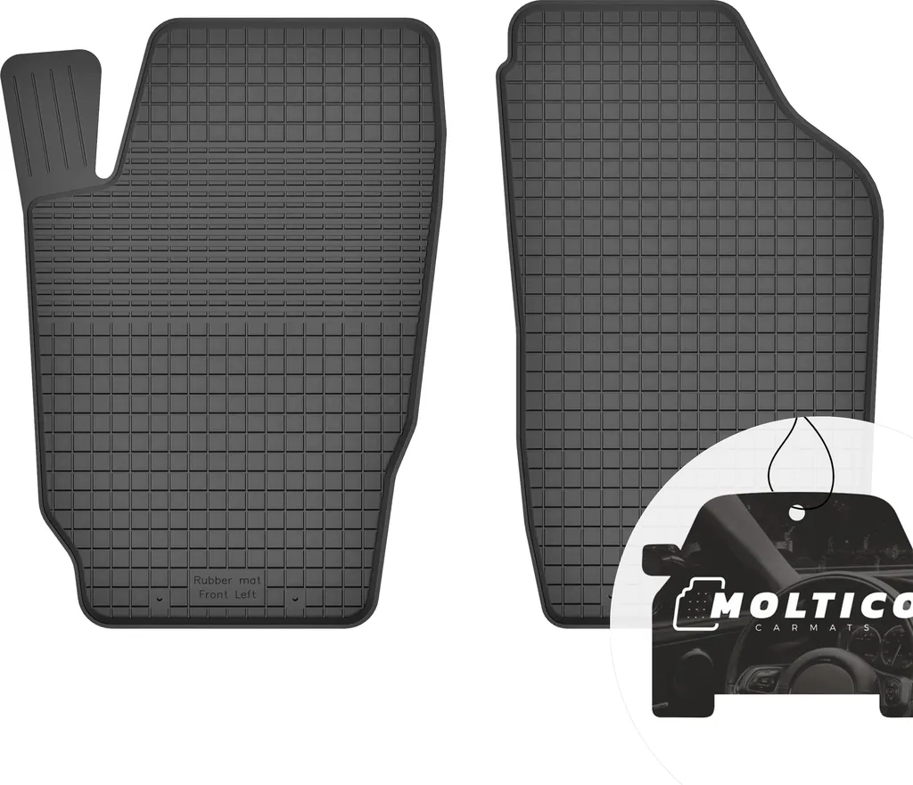 Tappetini anteriori in gomma con bordo Tappetini per auto Tappetini in gomma per auto Set di 2 pezzi su misura - per Volkswagen Polo IV 2001-2009