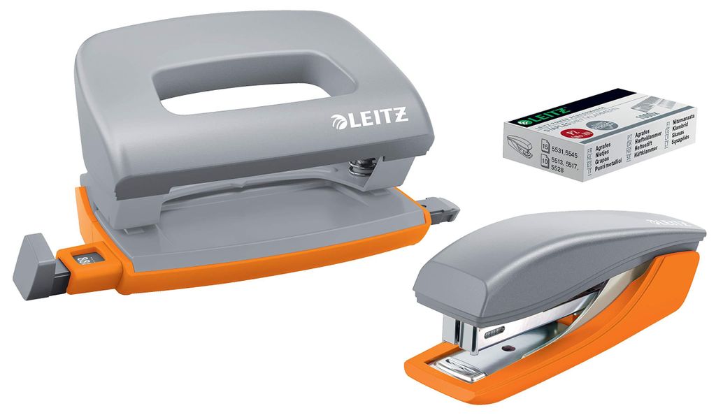 LEITZ Mini Heftgerät- & Locher-Set Urban Chic dunkelgrau Produktbild 