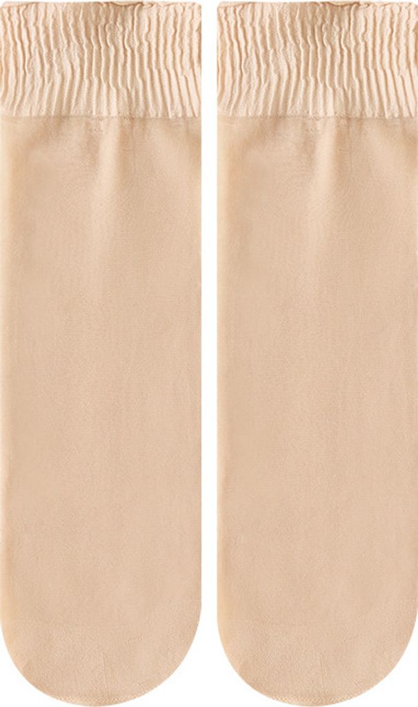 INF 10 Paar Damen transparente Söckchen mit Spitze Beige