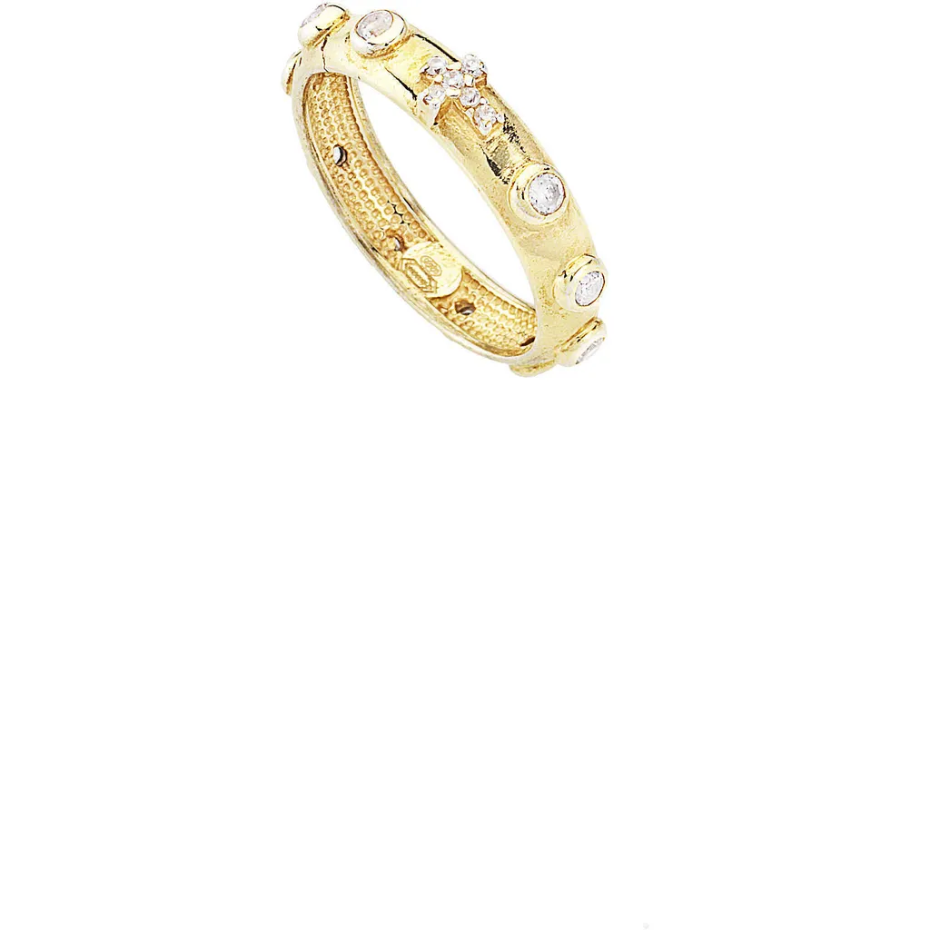 Anello Amen Rosario Donna Oro 10 - Gioiello Trendy con Zirconi Mis 10 - 1