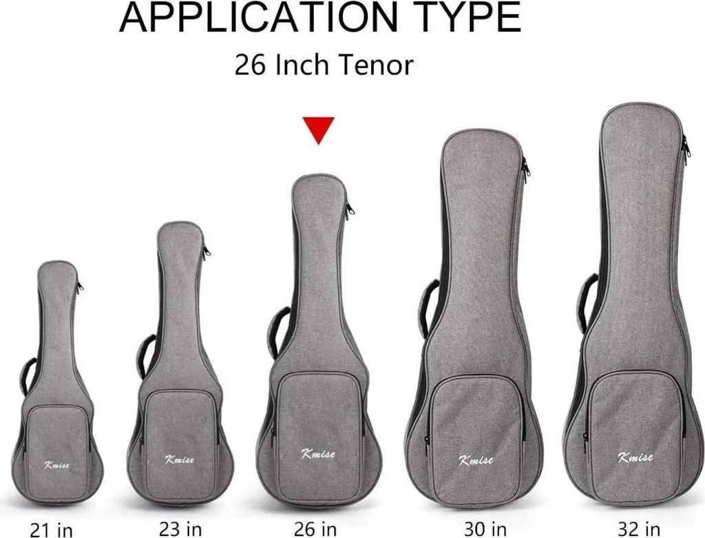 Housse Ukulélé 26 Pouces Tenor avec Double Sangle et 3 Médiators Offerts - 5