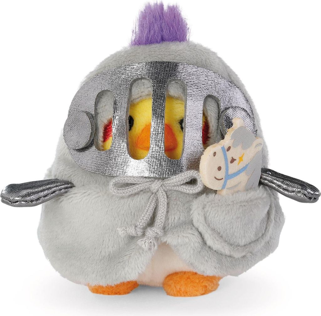 NICI Kuscheltier mymochi Sittich Chipsy mit Steckenpferd und Ritterkostüm beige 8cm Geschenkbox