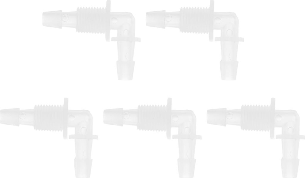 5 Stück Aquarium Kunststoff Schlauchstutzen 1/4" Schlauch ID G1/4 Gewinde Ellbogenverbinder Aquarium Tank Luft Pumpe Schlauchverbindungen Klar PP