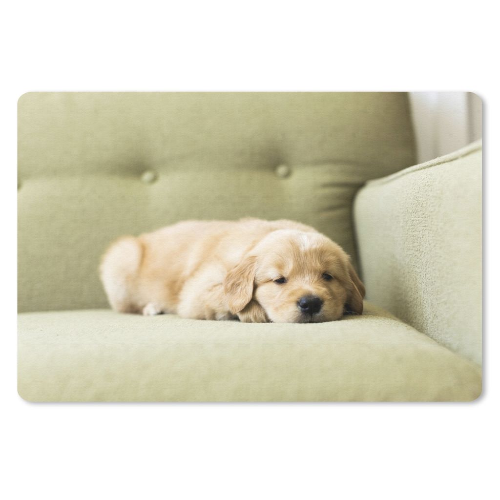 MuchoWow Mauspad Mousepad Ein schlafender Golden Retriever Welpe auf dem Sofa 27x18 cm - Mousepads - Maus Mat - Pad - Mausunterlage - Büroartike...