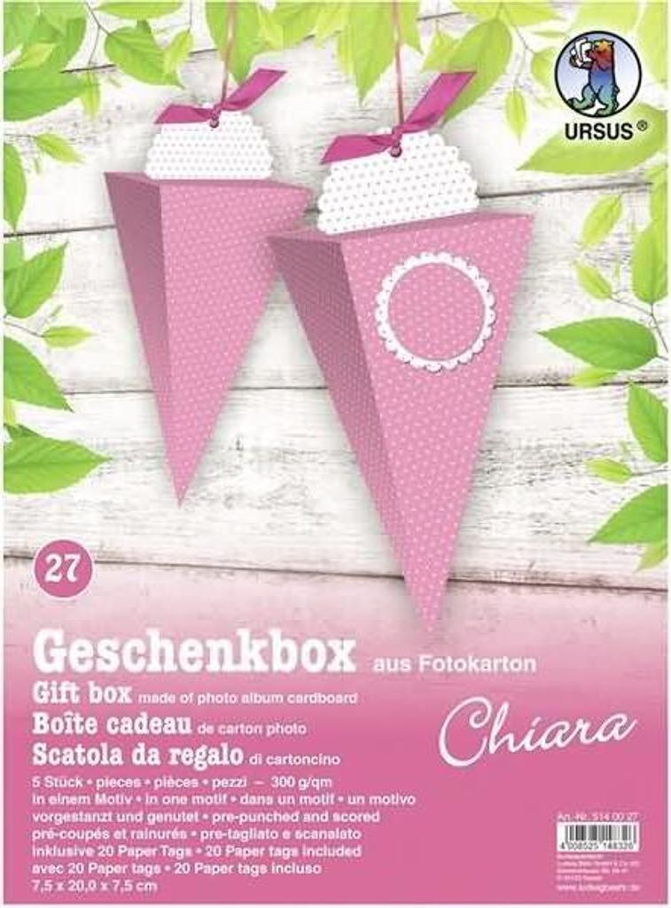 Geschenkbox Chiara 7,5x20x7,5cm VE=5 Stück Motiv: 27