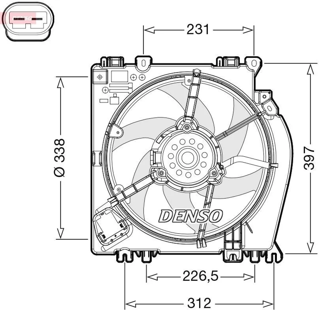 DENSO DER46002 Ventilateur de Radiateur OE 21481AY610 pour Micra III