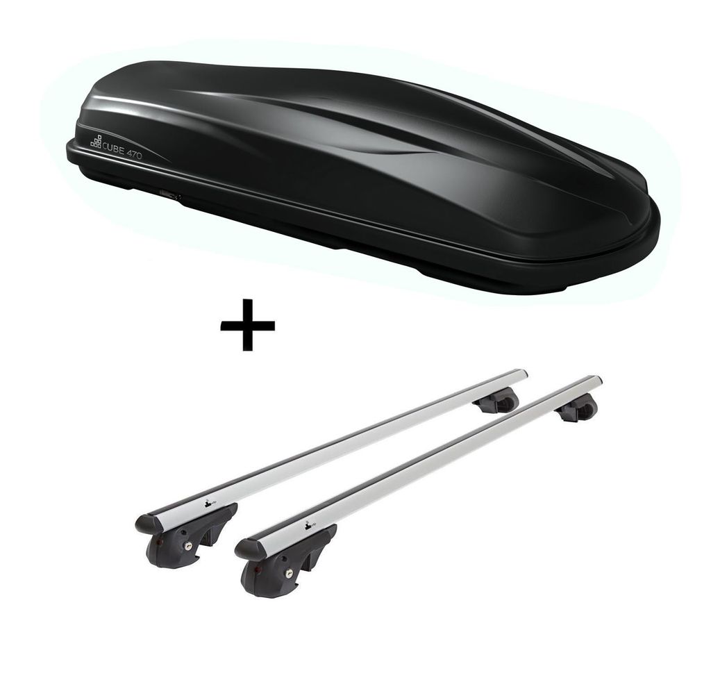 Dachbox/Gepäckbox CUBE470 + Dachträger VDP004 L kompatibel mit für Citroen C5 Break (Kombi) MK1 43313