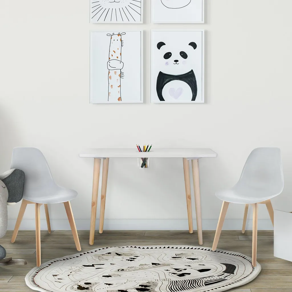 Table Gribouille avec Pot à Crayons Intégré - Surface Facile à Nettoyer