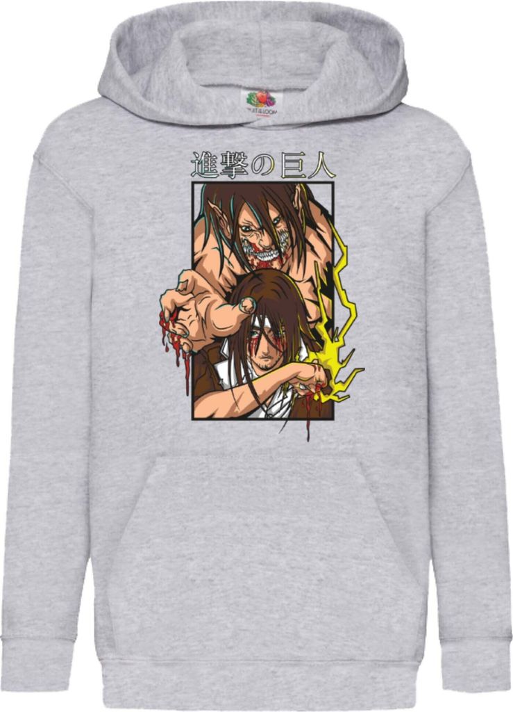 Kinder Kapuzenpullover Japan Manga Comics Anime Attack Anime On Titan Eren Yaeger 04 Var-002 Eren Pilot, 9-11 Jahr - 140 / Grau