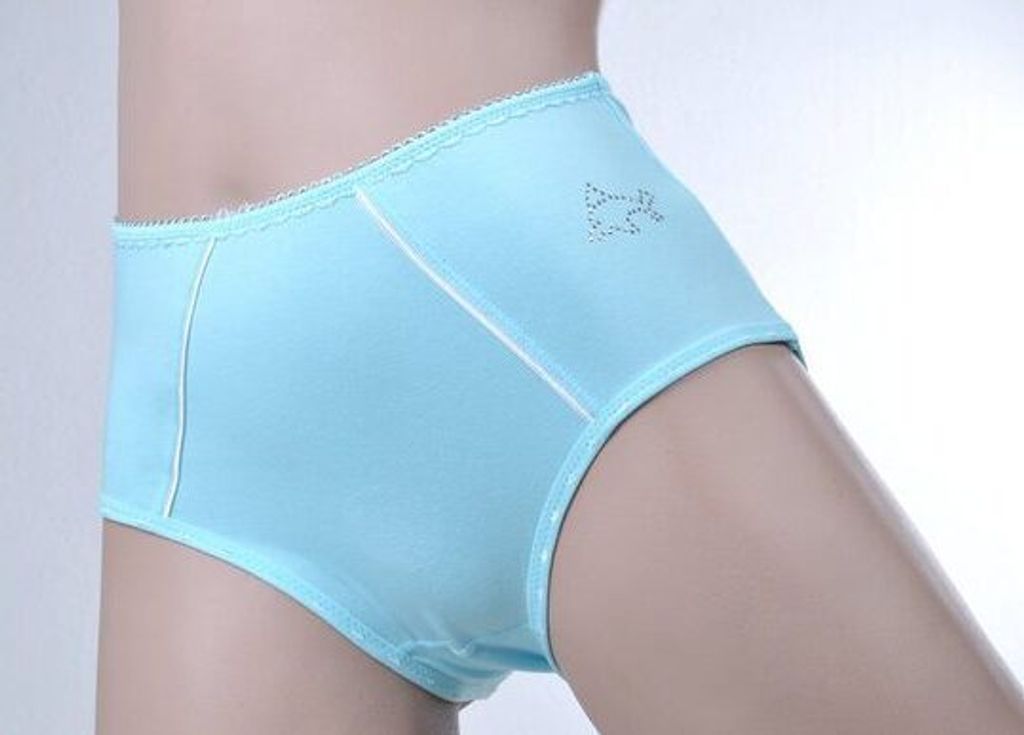 TOKER COLLECTION Hüftslip "Sabrina" mit Glitzerapplikation 3er Pack(Packung, 3 Stück) Kontrastnähte im Vorderteil, Farbe Türkis, Größe 52/54