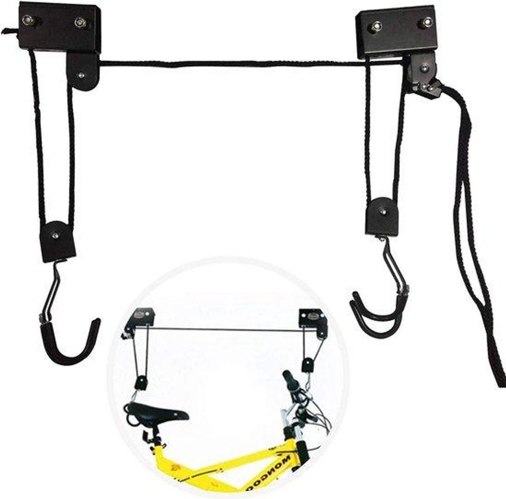 Fahrradheber - Tragfähigkeit 57 kg - universeller Fahrradheber - Haken und Seil - Fahrrad und Boot - geeignet