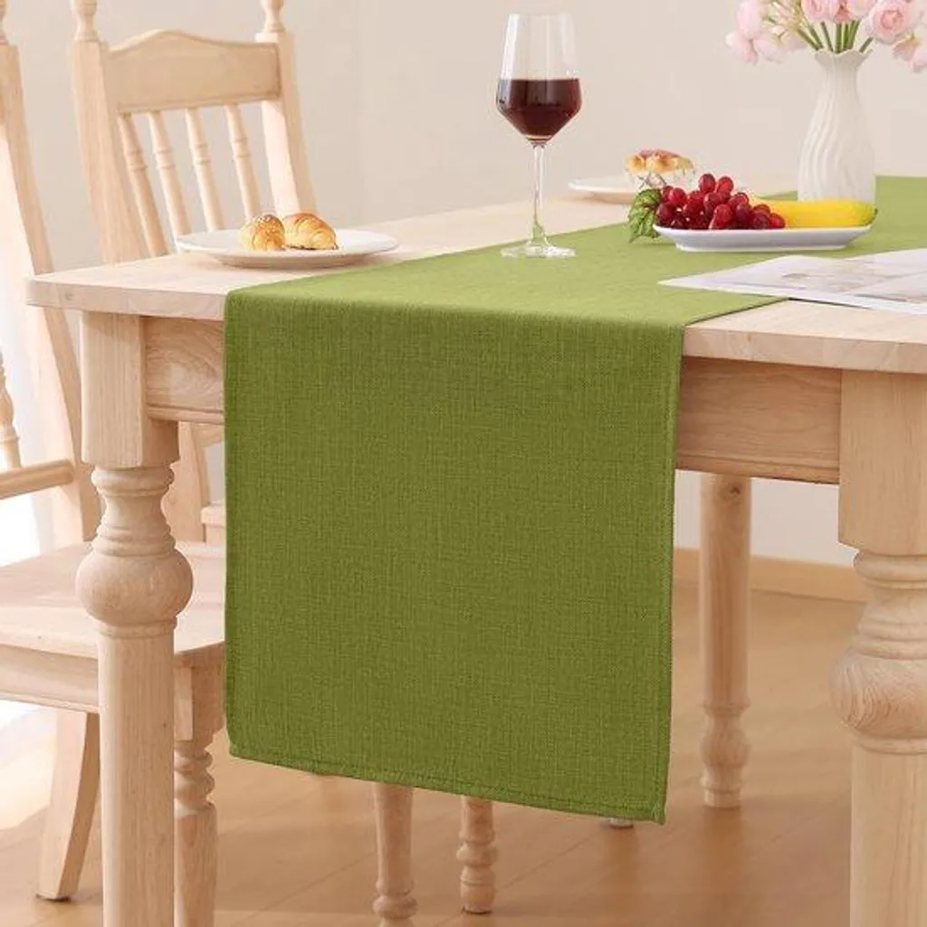 Nappe hydrofuge verte effet lotus 40x100 cm protection table lavable