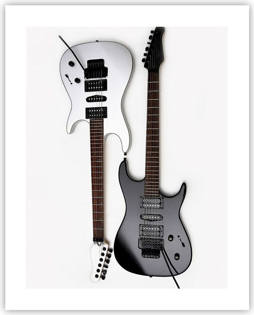 Poster - Poster ohne Rahmen - E-Gitarren Streicher Musikinstrument - 40x50 cm - Wand Bild - Wanddeko - Wandbilder - Kunstposter - Wandposter - Bild...