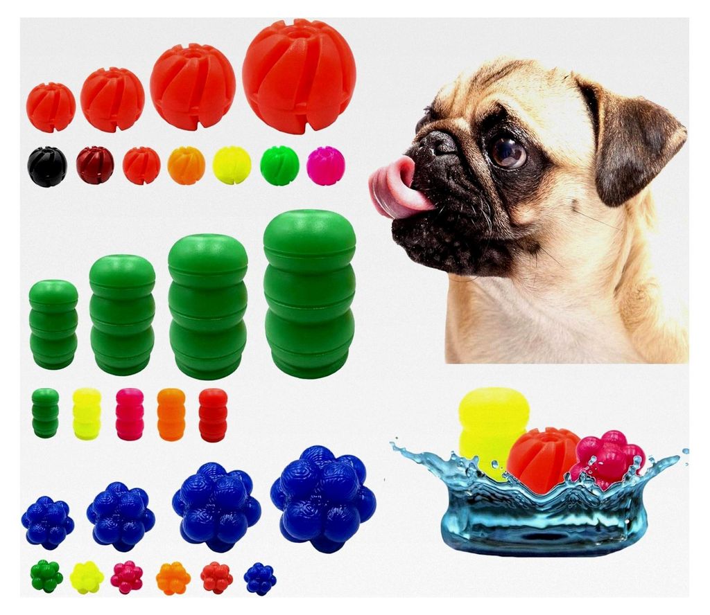 Hundespielzeug für kleine und große Hunde, Hundeball, robust, Kauspielzeug, interaktives Spielzeug (Funny Ball Ø 4cm, Bordeaux)