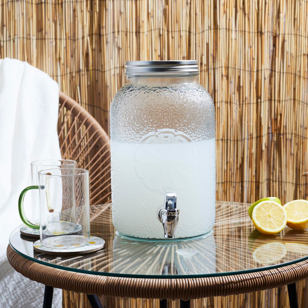 Zitronengelber Glas-Wasserspender 3,8 l