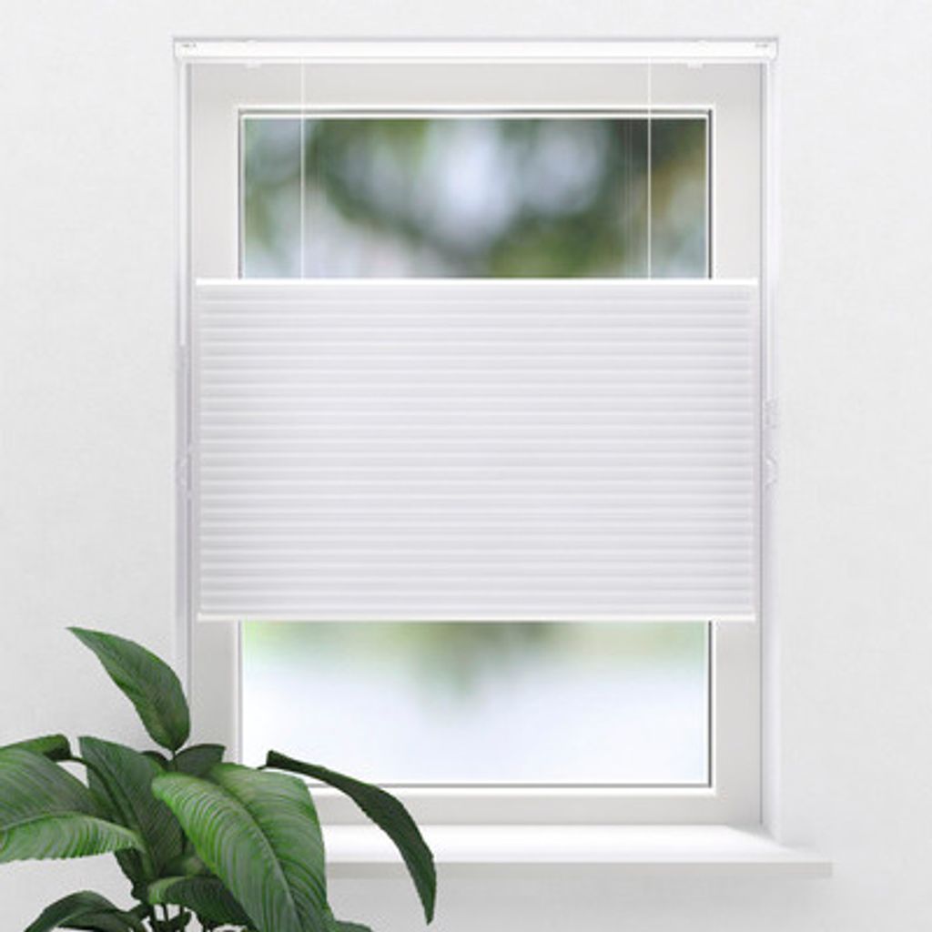 SOLUNA Wabenplissee freihängend mit Wand-/Deckenbefestigung und Zugschnurbedienung thermo weiß 90x175 cm