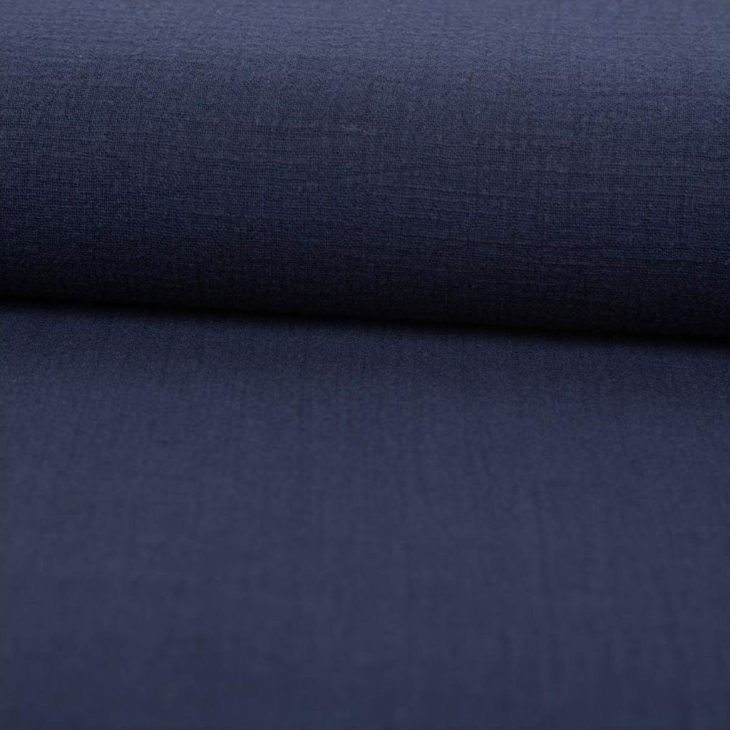 Baumwollstoff Baumwolle Slub washed navy-blau 1,30m Breite