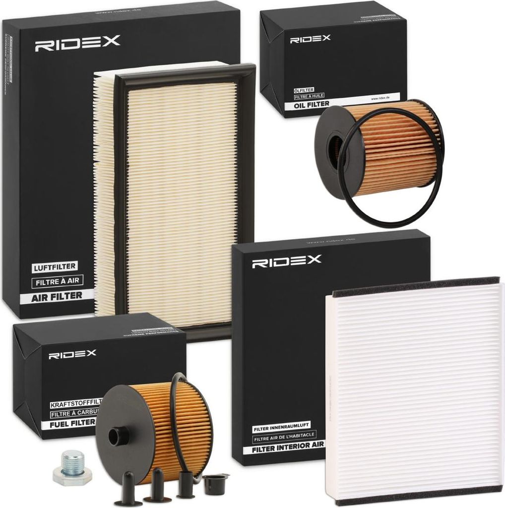 RIDEX Filterset Inspektionspaket Filtersatz für FORD Focus II Schrägheck (DA, HCP, DP) Focus II Kombi (DA, FFS, DS) Focus C-Max (DM2) für VOLVO V50