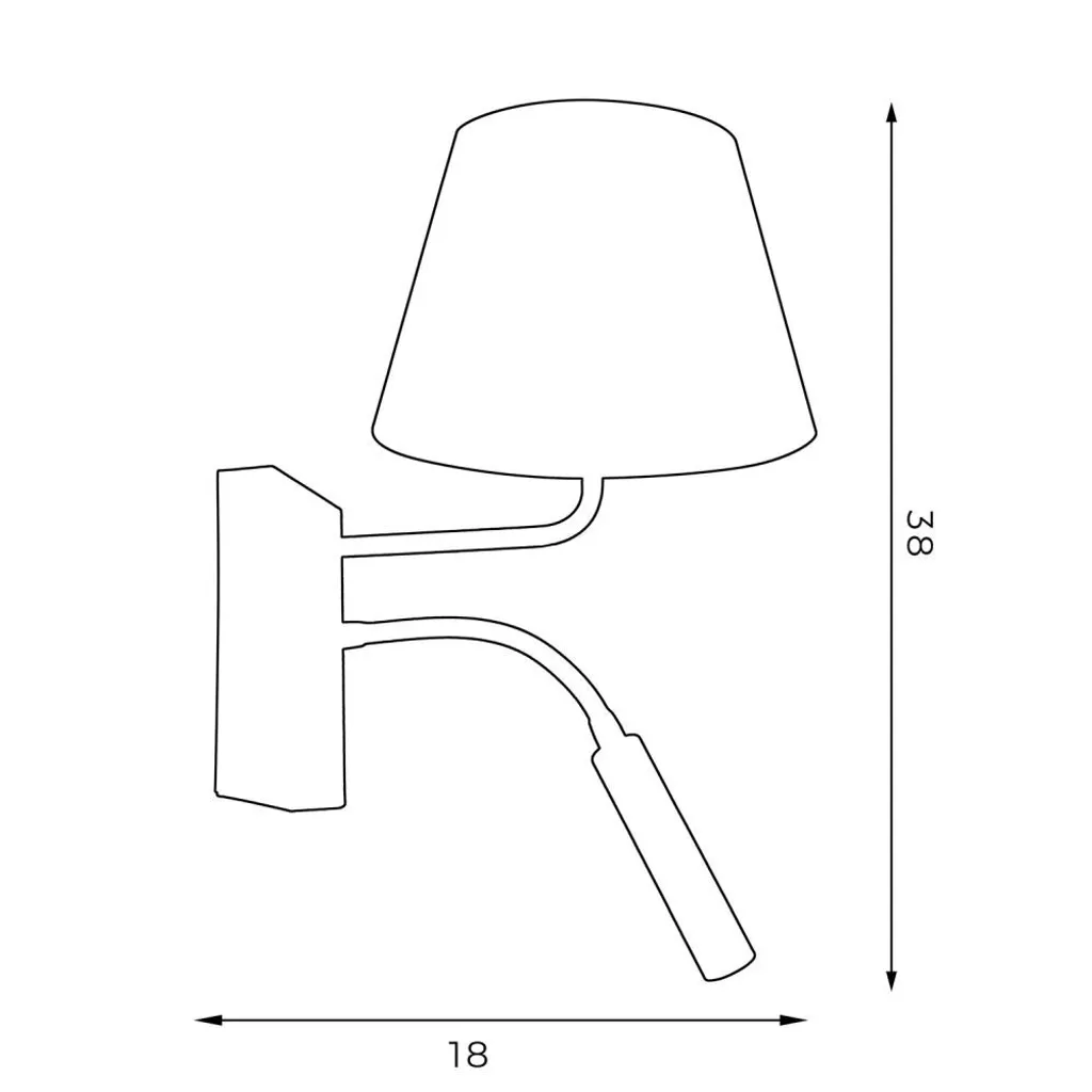 Lampe murale de lecture ARDEN 3577 idéale pour tête de lit d'hôtel