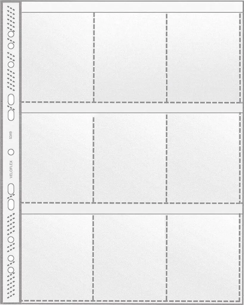 Veloflex 5349 000 Pochette collectrice A4 transparente de 9 cases - 100x