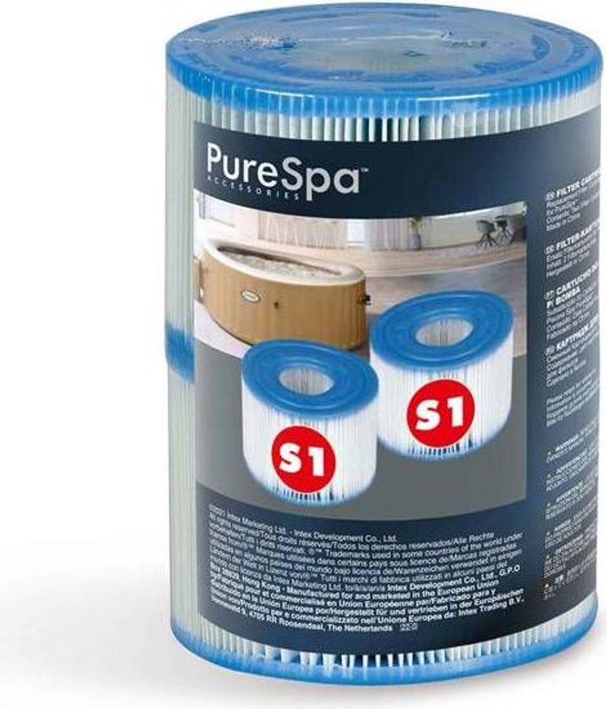 Filterkartuschen 2er Pack für Intex Pure Spa, Dacron Faser, Leicht zu Reinigen, Kompatibel mit 28402EC, 28404EC