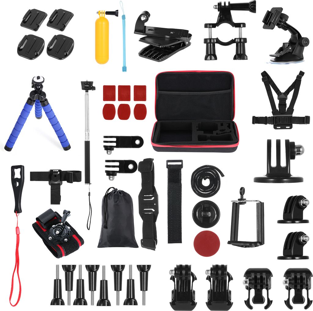 Andoer 48-in-1-Action-Kamera-Zubehoer-Set Sportkamera-Zubehoer-Set Ersatz fuer GoPro Hero 9 8 Max 7 6 5 Insta360 Xiaomi YI Action-Kameras mit Trage...