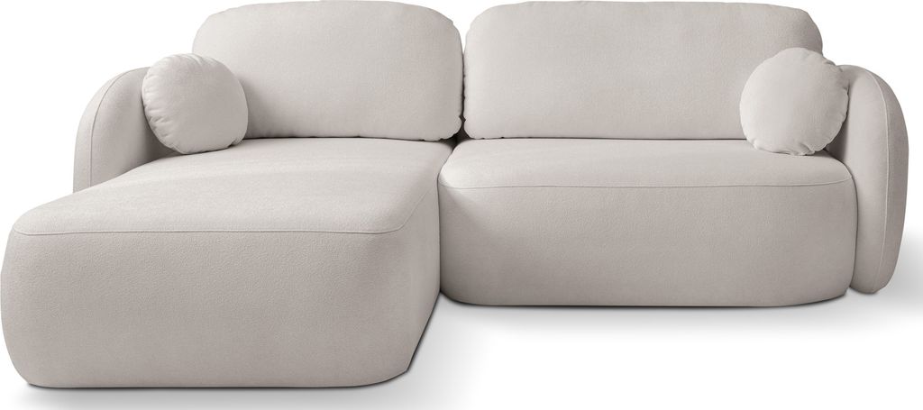 Modernes Ecksofa Lotte mit Bettkasten – Schlafsofa mit Schlaffunktion & Bettfunktion, L-Form Couch mit Ottomane - Links – Bequeme Polstergarnit...