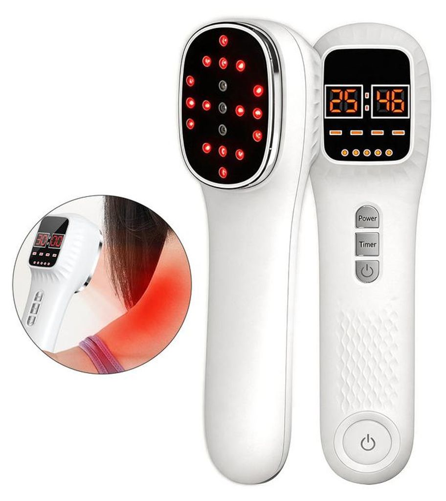 Rotlichtlampe Handgerät Rotlichtgerät LED Lichttherapie 650nm+808nm mit Stativ Timer USB Wiederaufladbar für Gesicht Körper Haustiere