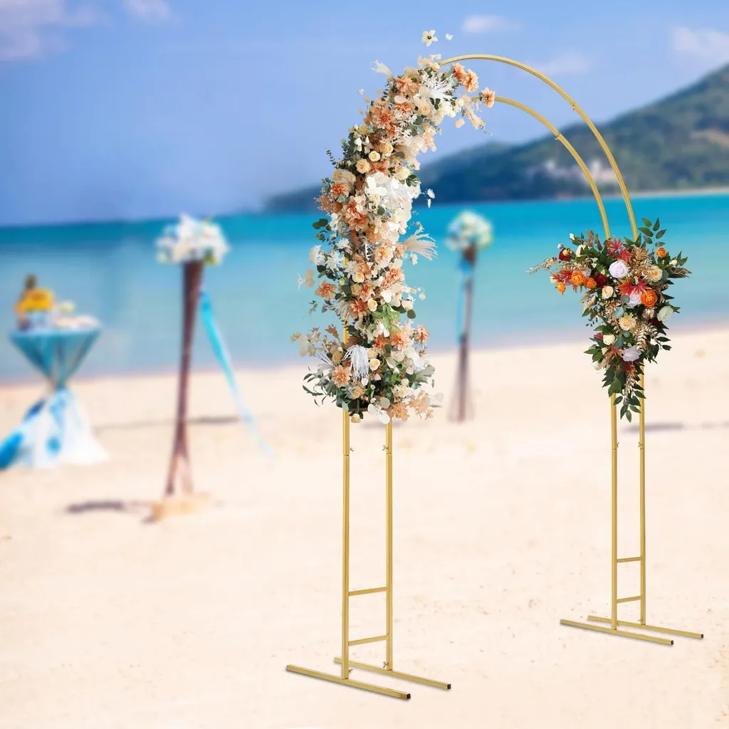 Arche décorative de jardin en métal blanc support pour fleurs et fêtes - 4