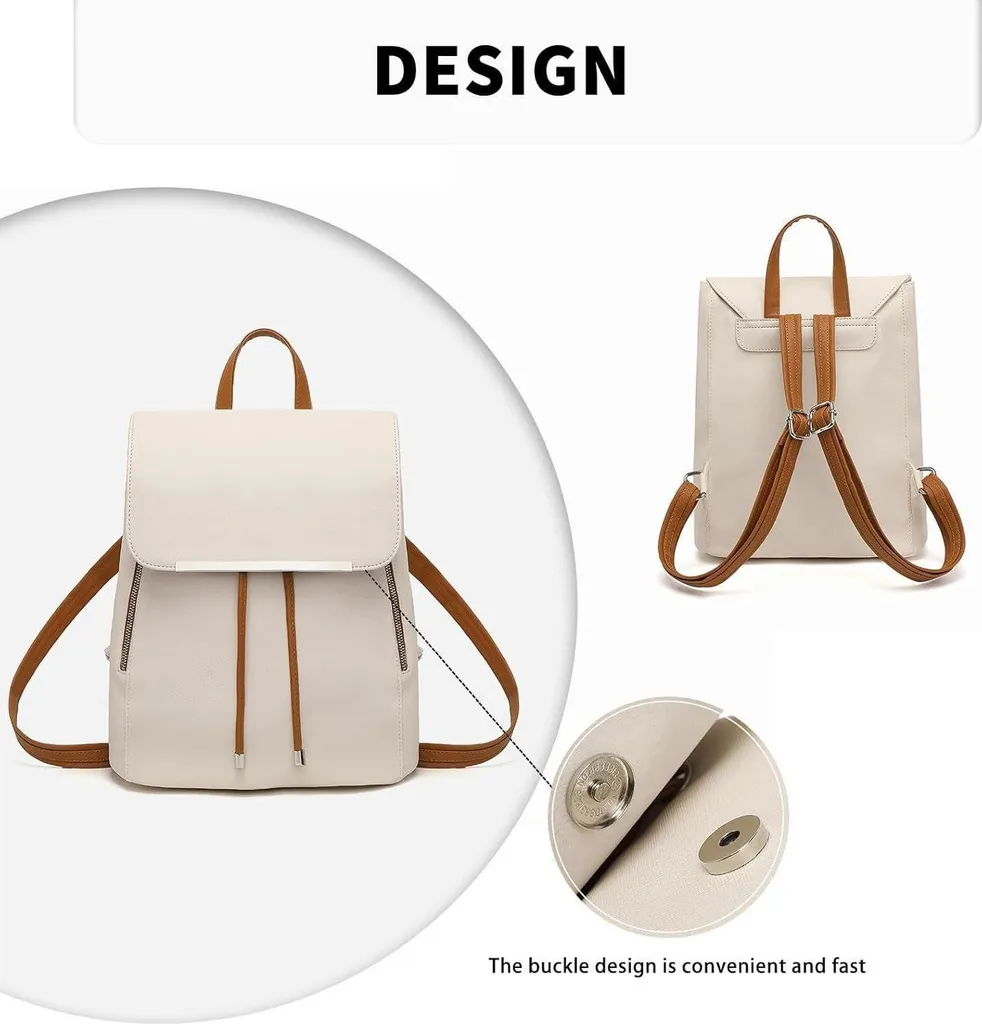 Petit sac à dos femme étanche noir anti-pluie en cuir synthétique souple