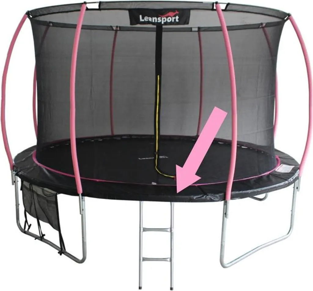 Coussin de protection pour trampoline 244 cm rose et noir, bord 8 pieds