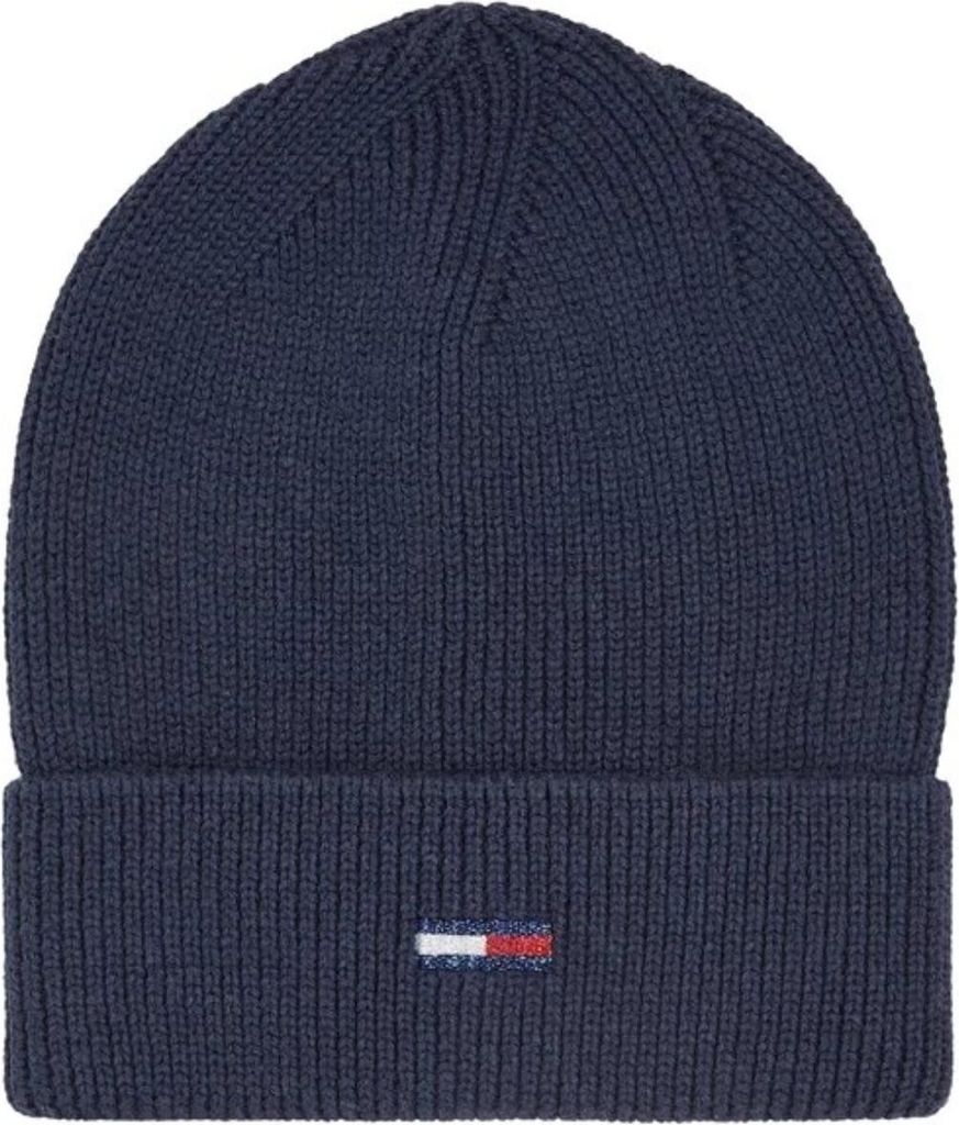 TOMMY HILFIGER Beanie-Mütze mit Umschlag und Lurex-Logo, Artikel AW0AW15474, TJW-Flaggenmütze, UNICA - ONE SIZE, Cotone 50%,Acrilica 50%