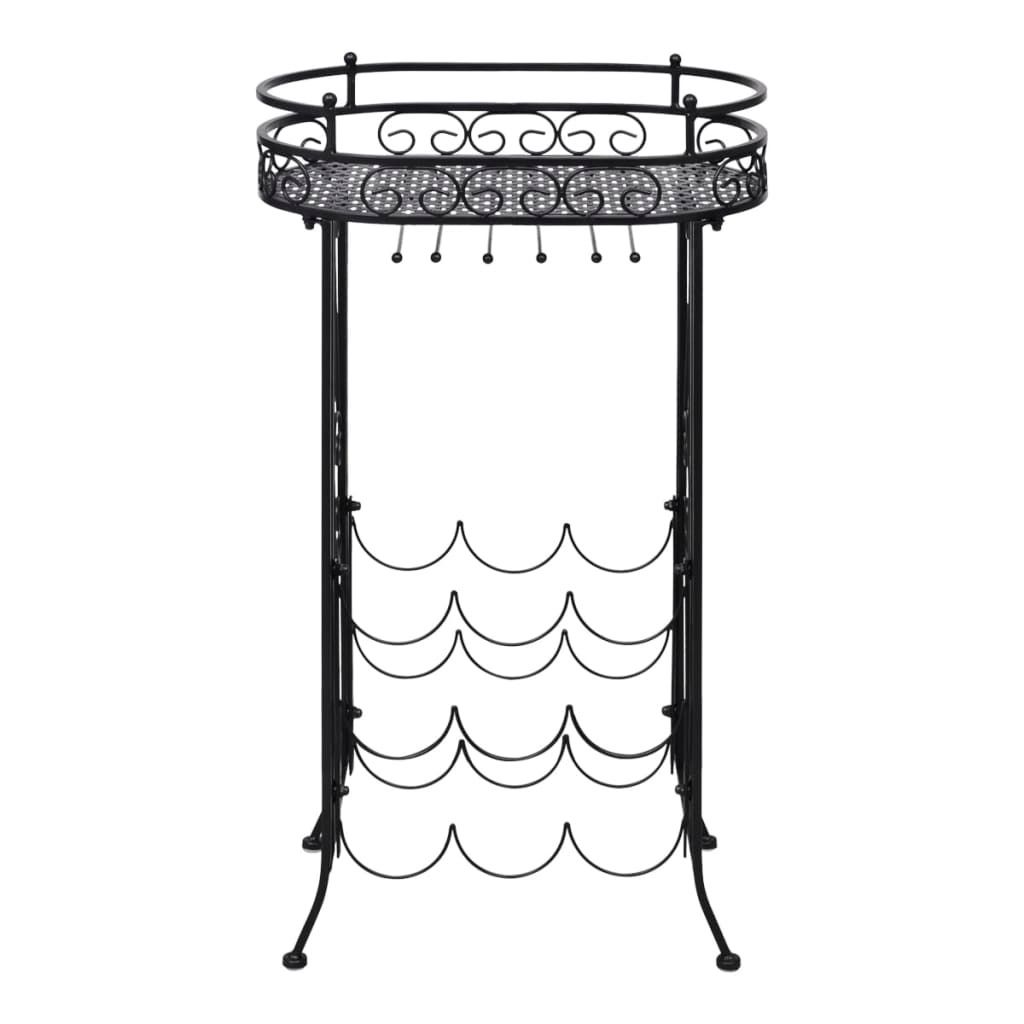 "2026 Aktion"Weinregal schlichte Design - Flaschenregal, Kellerregal, für 9 Flaschen mit Stielglashalter Metall DEMöbel 2621929