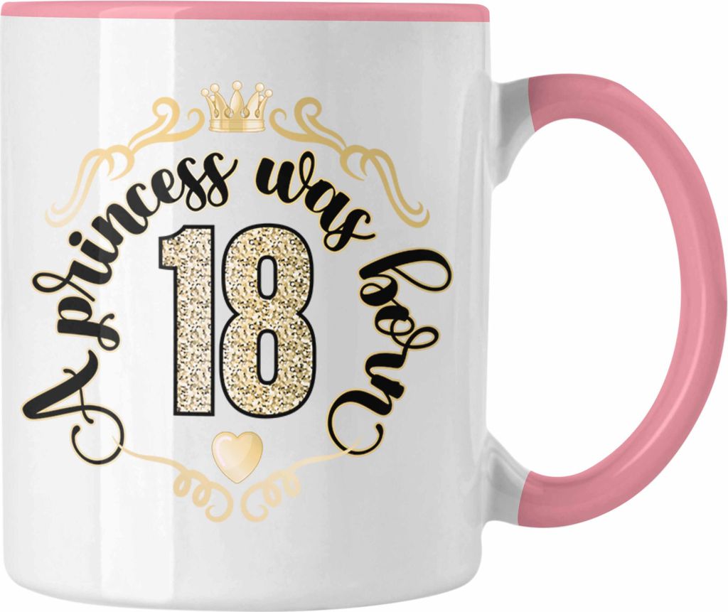 Trendation - 18. Geburtstag Geschenk Mädchen Frauen Lustiger Spruch 18er Geburtstagsgeschenk Tasse (Rosa)