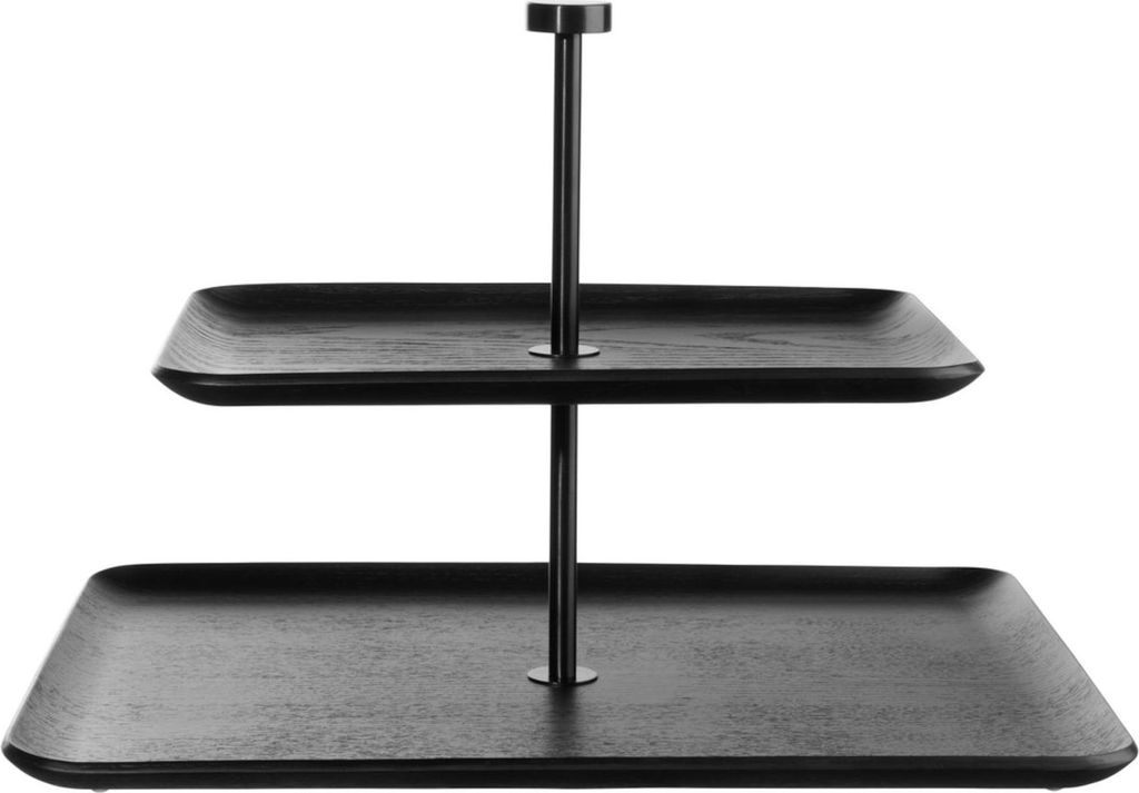 ASA wood schwarz Etagere 2-stufig rechteckig 25cm
