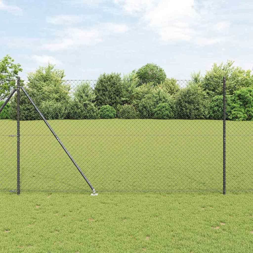Maison Exclusive - Zaunpfosten Grau 10 x 1,6 m (40 x 40 mm Maschen) Stahl und PVC