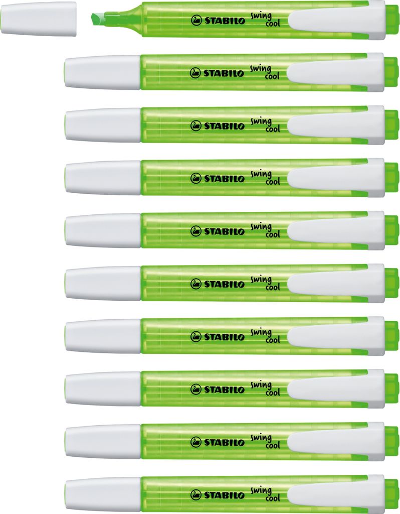 Textmarker - STABILO swing cool - 10er Pack - grün