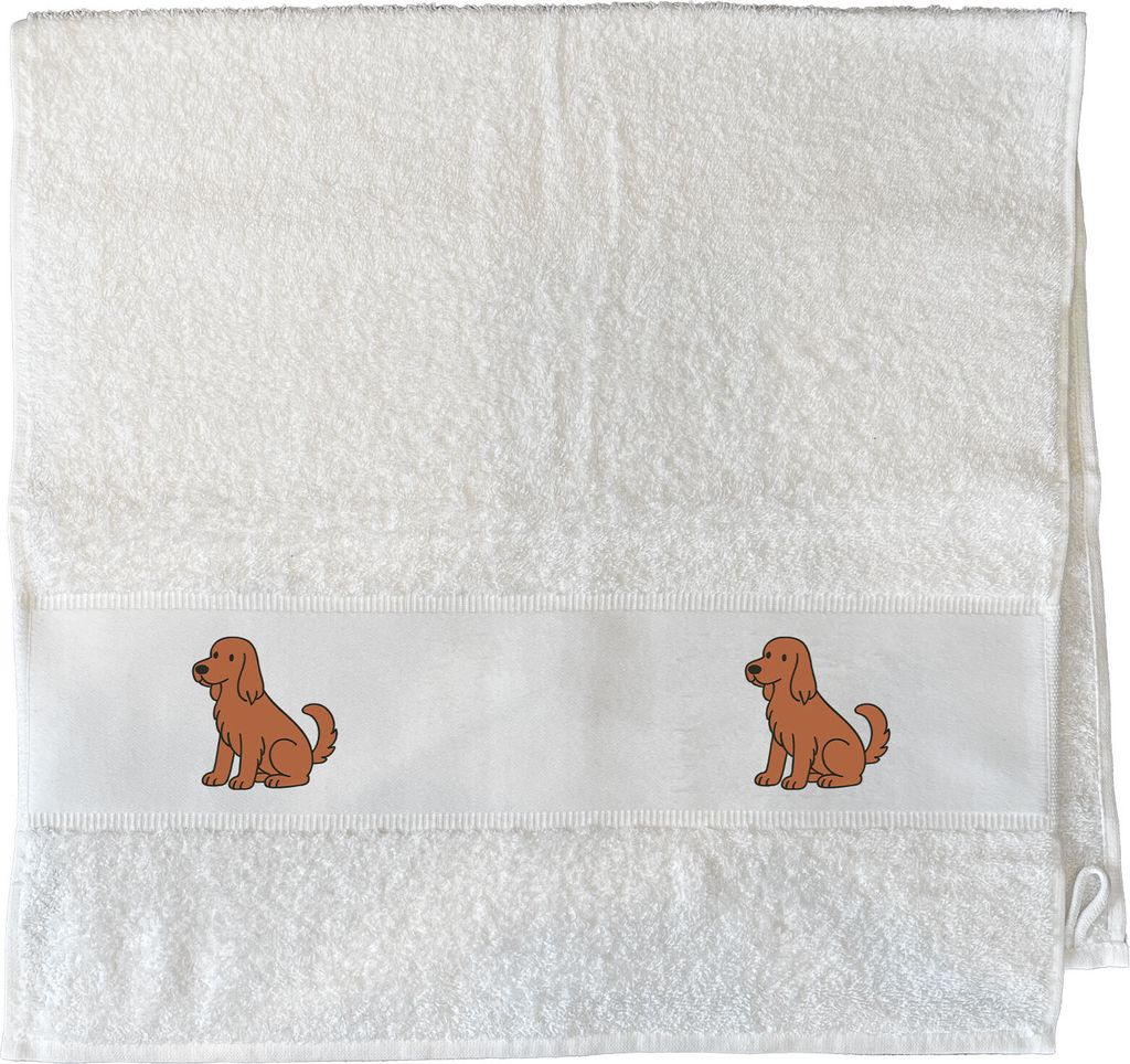 Huuraa Handtuch Irish Setter Comic Iri 50x100cm White Baumwolle Handtuch Geschenkidee