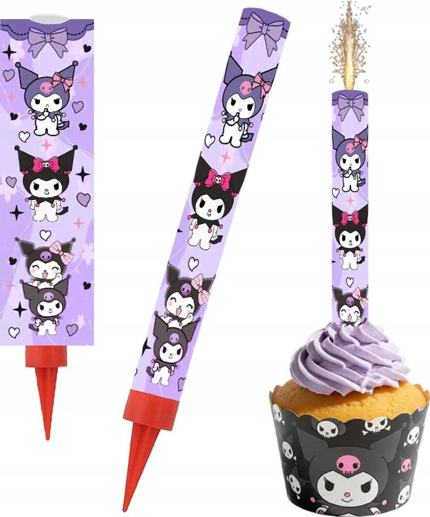 Candela Fontana Kuromi e Kitty 18cm | Kit Compleanno Aesthetic
