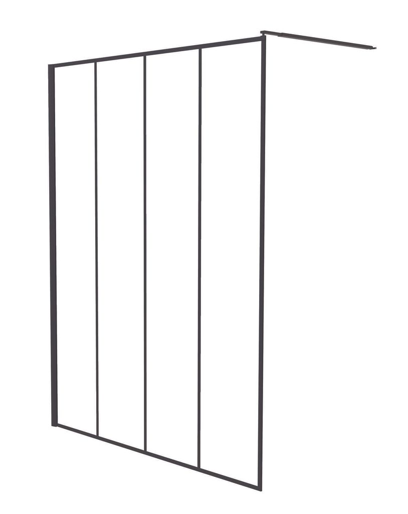 ONDEE ZEN – Duschwand VERIA – 8 mm Glas – Design und Ausführung: Mattschwarz – 120 x 200 cm
