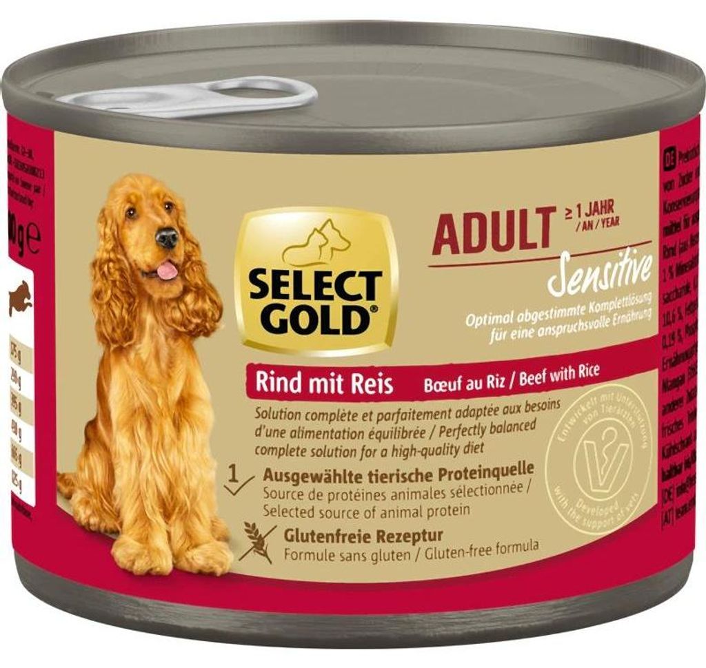 Select Gold Sensitive Adult Rind, Reis 6x200g Produktbild 