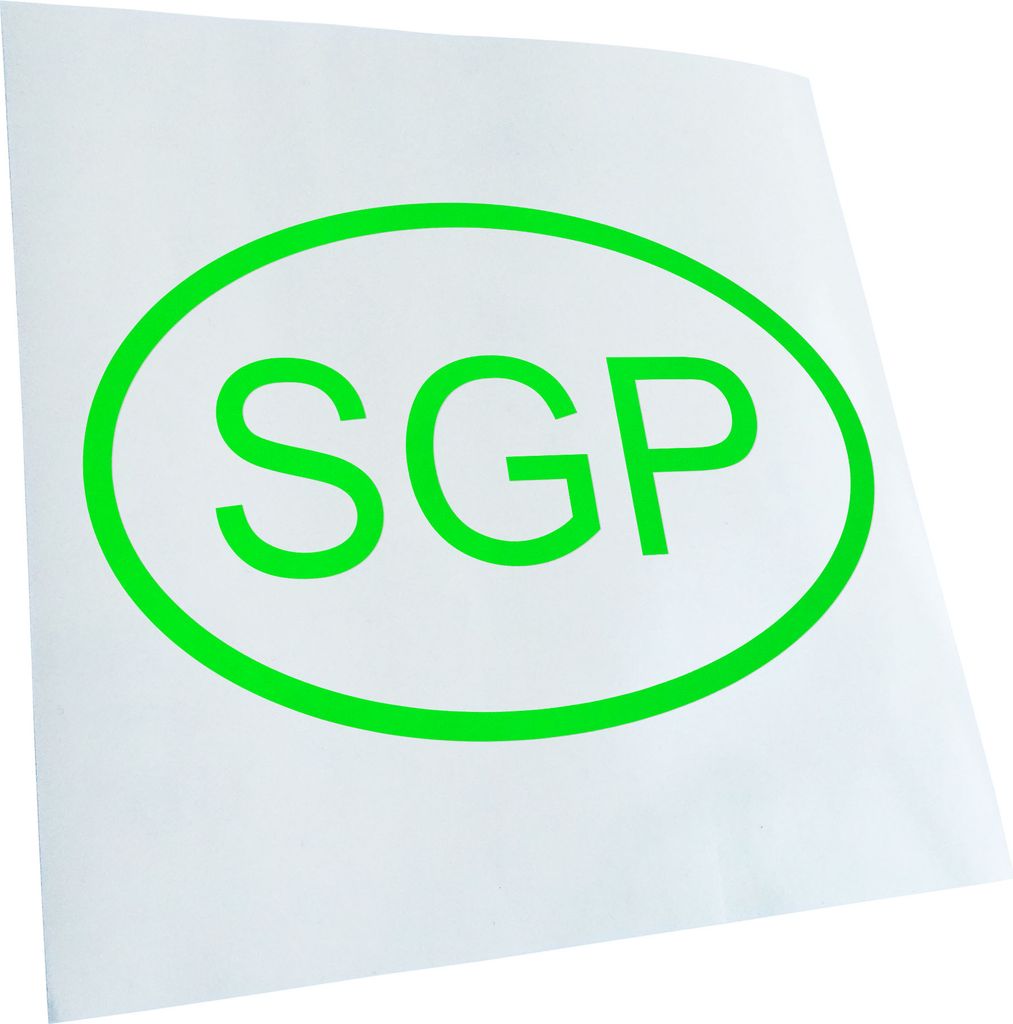 Kiwistar - Autoaufkleber - Singapur SGP Heckscheibe - Aufkleber für Auto Kfz Fahrrad, LKW, Truck Mofa