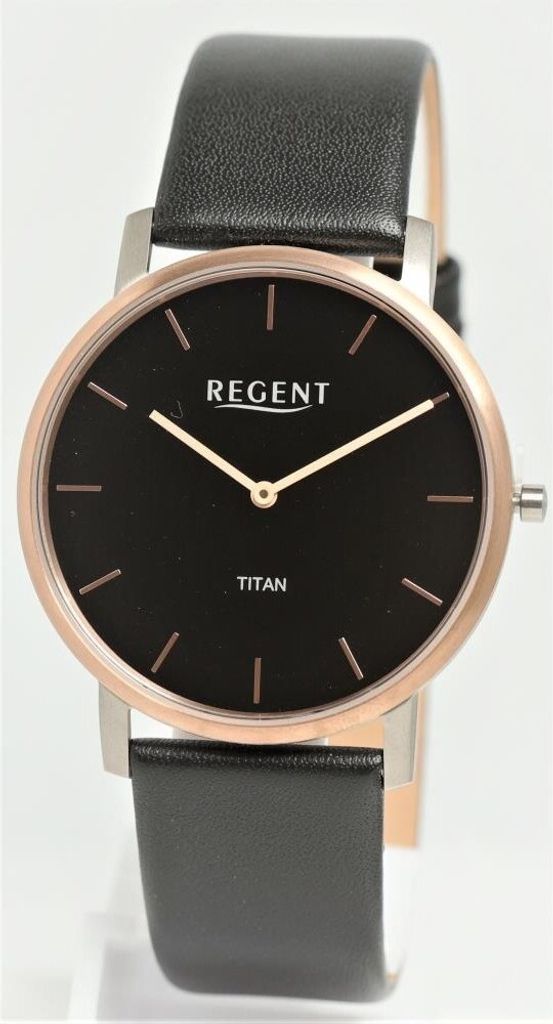 Regent Herren Uhr Lederarmband Leder Armbanduhr Analog schwarz UR1094069