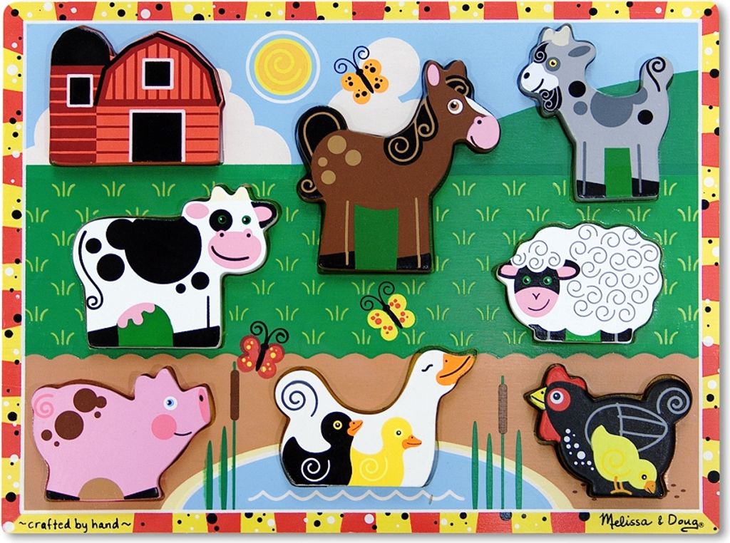 Melissa & Doug Farm Chunky Puzzle, Formpuzzle, 8 Stück(e), Tiere, Kinder, 2 Jahr(e)