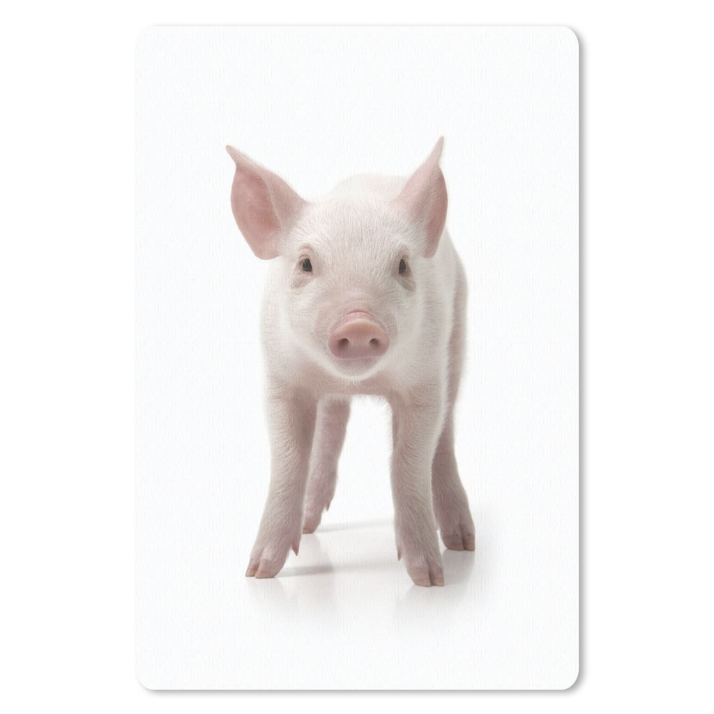 MuchoWow Mauspad Mousepad Schwein - Tiere - Weiß 40x60 cm - Mousepads - Maus Mat - Pad - Mausunterlage - Schreibtisch Accesoire