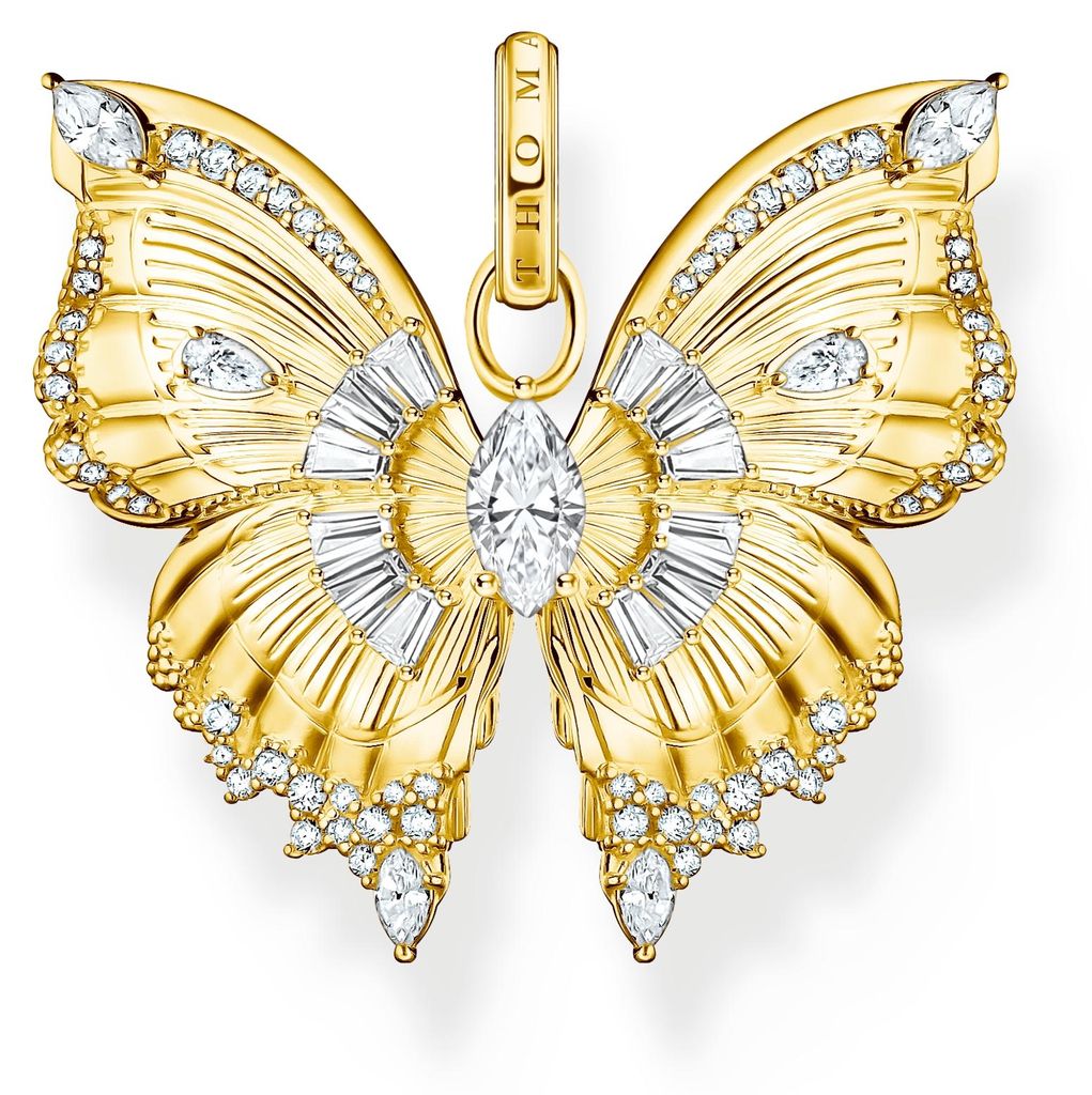 Přívěsek motýl Butterfly Paradise s kameny pozlacený Obrázek produktu 