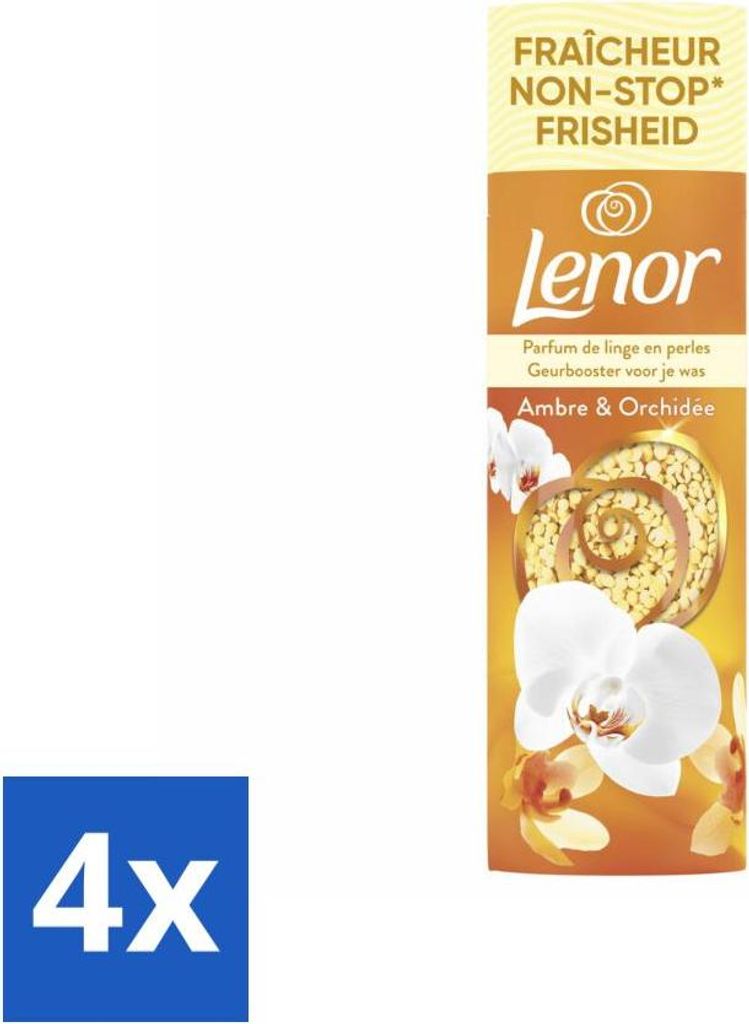 Lenor – Duftverstärker – Amber & Orchidee – Non-Stop-Frische – 19 Wäschen - Vorteilspack - 4 Stücke