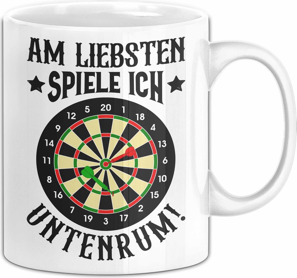 Dart-Spieler Tasse Geschenk Darts Am Liebsten Spiele Ich Produktbild 